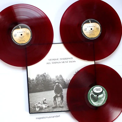 NEAR MINT ORIGINAL 1971 RED VINYL GEORGE HARRISON ALL THINGS MUST PASS 3 LP NM - Image 1 of 4