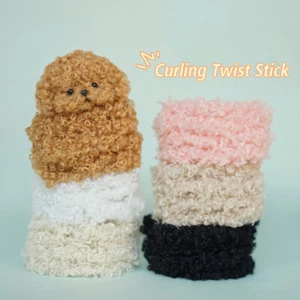 Muñecas de peluche de piel rizada hechas a mano palos giratorios hágalo usted mismo juguetes de costura suministros de material - Imagen 1 de 34