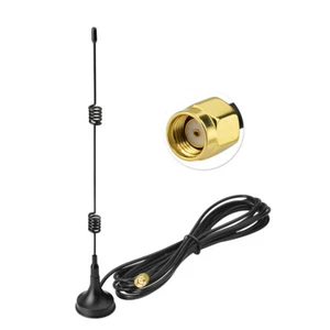 RP SMA 2.4GHz 7 dBi Wireless Wifi WLAN 5 X Range Booster Antenna Extender + Base - Picture 1 of 7