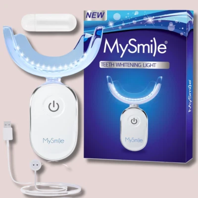 Kit de blanqueamiento dental 28 piezas tiras blanqueadoras de dientes con bandeja de 28 luces LED Foto 1 de 4