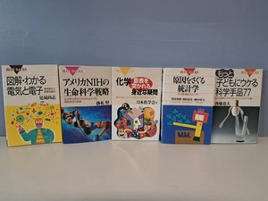 Lot Of 5 Japanese Language Soft Cover Books Various Educational Blue Backs - Picture 1 of 7