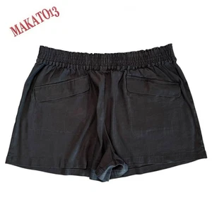 Pantalones Cortos Maeve Anthropologie Mujer 2X Plus Gris Mezcla de Lino Cintura Elástica Bolsillo - Imagen 1 de 8