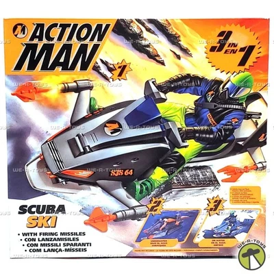 Action Man esquí de buceo con misiles de disparo vehículo 3 en 1 1995 Hasbro #27563 Foto 1 de 4