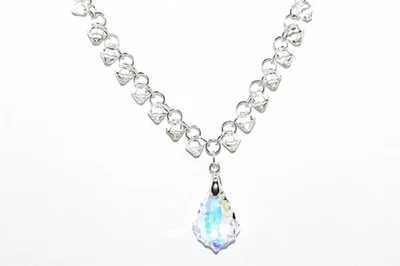 $395 Collar colgante llamativo con racimo de cristal blanco de 42,50 quilates de plata de ley 925 Foto 1 de 4