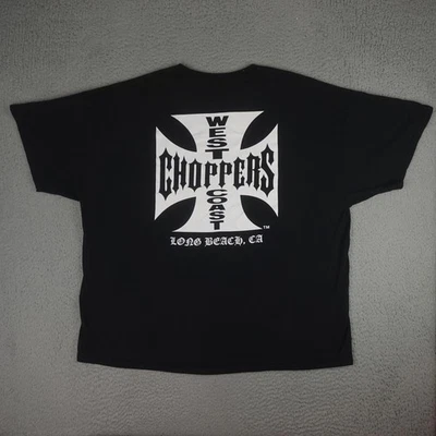 Camisa West Coast Choppers Para Hombres 4XL Negra Larga Playa CA Motociclista Motocicleta Gráfico Foto 1 de 4