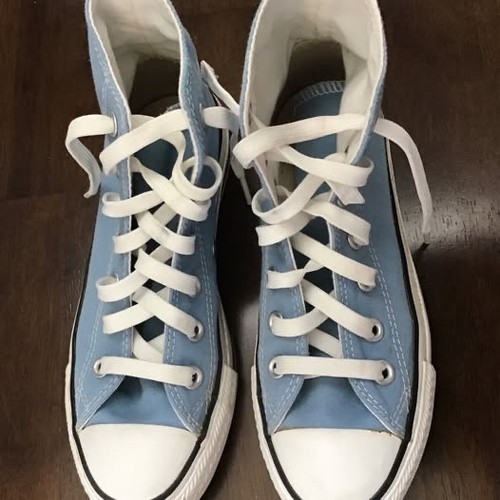 Converse donna taglia 5 blu cipria fiordaliso alte all star tela stringate