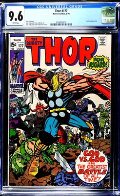 Thor #177 (1970) CGC 9,6 casi nuevo+ páginas blancas clásico Jack Kirby cubierta Surtur aparece Foto 1 de 2