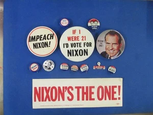 12-Nixon Campaign buttons and 1 bumper sticker - Imagen 1 de 6