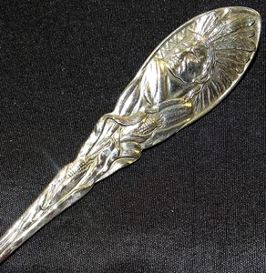 Boston Tea Party 16/12/1778 Messa. Cucchiaio souvenir sterling indiano americano 6" - Foto 1 di 12