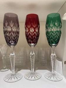 Godinger Crystal Legends champagne flute set of 3 multicolored - Picture 1 of 4