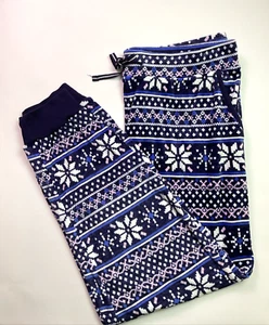 Nautica Ladies' Cozy Soft Sleepwear Pants, Blue Snowflakes, Size: Large - Picture 1 of 8