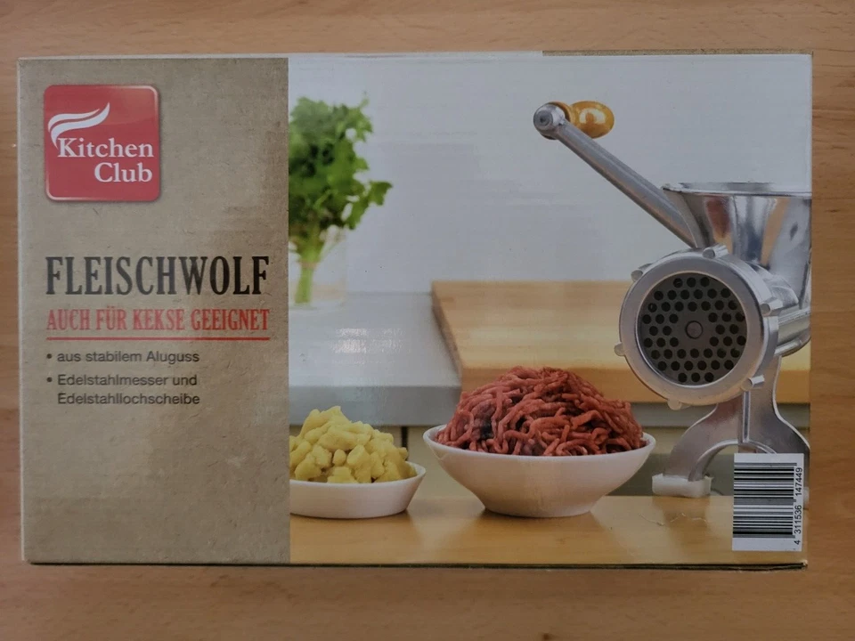 Kitchen Club Edelstahl-Fleischwolf mit Zubehör Set