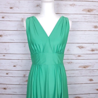 Винтажный макси платье размер 8 зеленый без рукавов гламур вечер свадьбы официальный вечеринки - Изображение 1 из 4