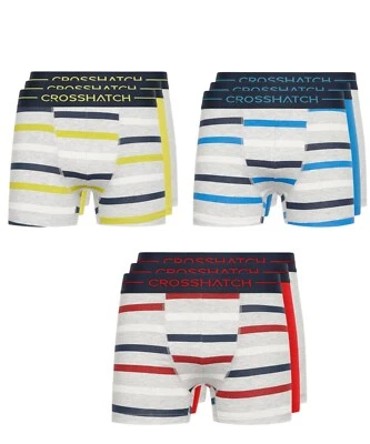 Mens Boxer Shorts (3 Pack) Underwear Stretch Trunks Crosshatch Cotton Brief - Image 1 of 4