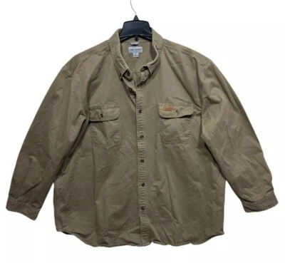 Camisa Carhartt Para Hombre 3XL Oliva Calce Original Peso Medio Cambray Manga Larga Bonita Foto 1 de 4