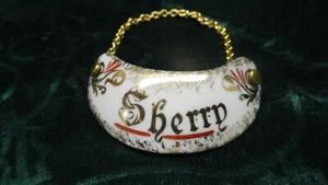 LIMOGES FRANCE SHERRY BOTTLE DECANTER FLORAL HANG TAG LABEL - Picture 1 of 6