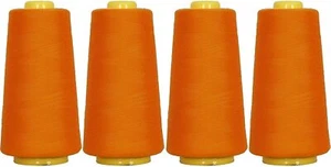 4 BIG CONES ORANGE YELLOW SEWING THREAD 2750 YD TEX 27 40S/2-THREADART - Picture 1 of 8