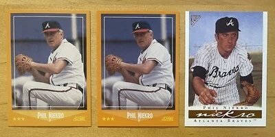 Phil Niekro Lot Of 3 2003 Topps Gallery & 1988 Score x2 Atlanta Braves NM-MT - Image 1 of 2