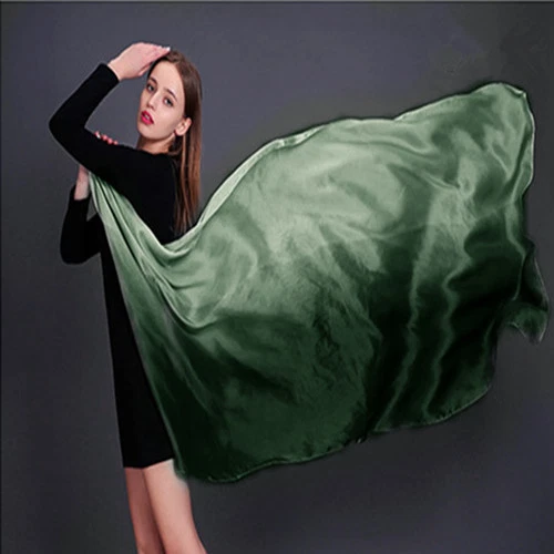 Colorful Gradient Women Silk Scarf Shawl Belly Dance Waving Scarf Veil 100*190cm - Image 1 of 4
