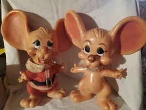 Vintage 1970s Santa Claus & Naked Beared Huron Plastic Big Ear Mouse Bank 10" - Picture 1 of 9