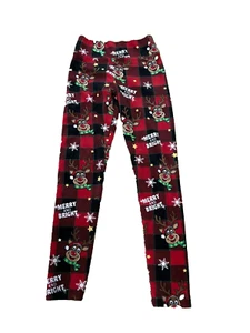 No Boundaries Christmas Pajama Pants Soft Girls  Size M (7-9) Red Reindeers - Picture 1 of 9