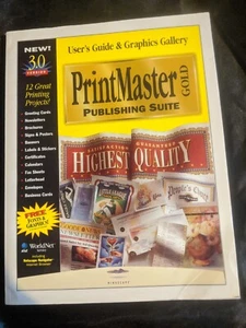 PrintMaster 4 Gold Publishing Suite Macintosh CD design custom stickers cards do - Picture 1 of 4