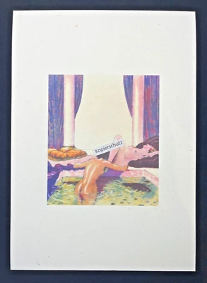 Erotisches Aquarell „Spiele im Harem - Lick Fanny“ Lesbian Artprint 1927 ArtDeco - Bild 1 von 3
