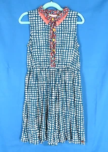 MATILDA JANE 435 Friends Forever GLORIA DRESS Blue Print FLORAL COLLAR sz 8 - Picture 1 of 2