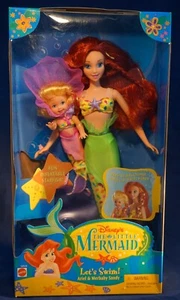 1997 DISNEY'S LITTLE MERMAID LET'S SWIM ARIEL & MER BABY SANDY MATTEL 18929 - Picture 1 of 12