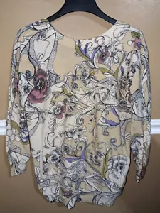 Cacharel V-Back 100% Kaschmir Pullover Floral Aeffe Spa Größe M - Bild 1 von 7