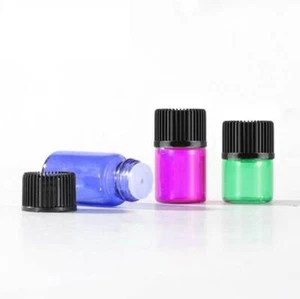 1ml 2ml 3ml 5ml Multi-color Tiny Glass Bottles Essential Oil Orifice Reducer B - Picture 1 of 17