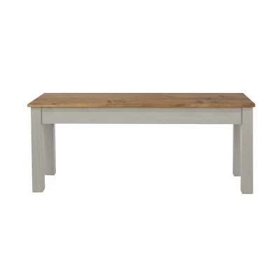 Dining Table Bench Seat Solid Pine Grey Modern Design 2 Sizes - Image 1 of 4