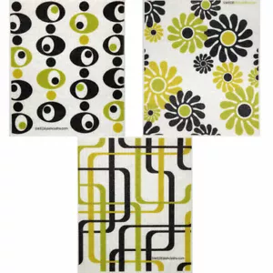 Mixed Modern Pattern Set of 3 cloths Swedish Dishcloths (one of each design) - Picture 1 of 6