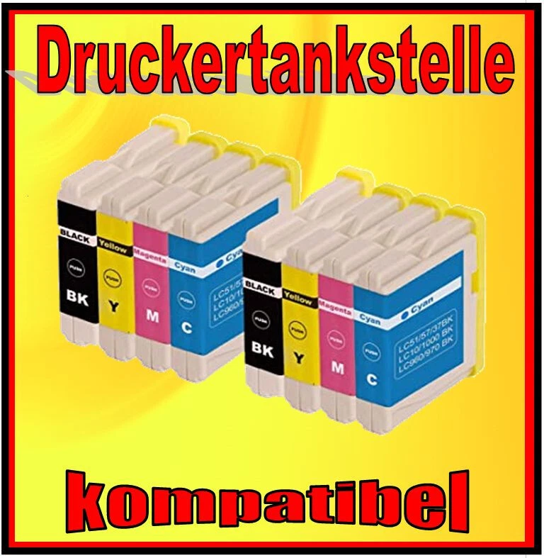 8x Patronen für BROTHER LC 970 1000 DCP 135C 150C 153C 157C MFC 235 MFC 260 NEU - Bild 1 von 2