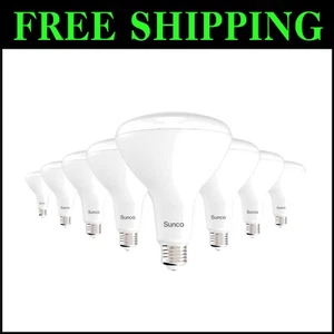 Sunco 8 Pack BR40 LED Dimmable Flood Lights, 1400 LM, 6000K Daylight Deluxe - Picture 1 of 9