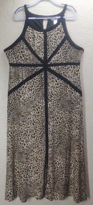 Vintage Christine V Women’s +Size 3X Lepord Print Stretch Sleeveless Dress - Picture 1 of 4