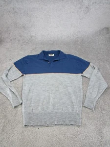 Vintage Arrow Sweater Polo Mens Large Shelter Bay 60S 70S Knit Acrylic Blue Gray - Picture 1 of 9