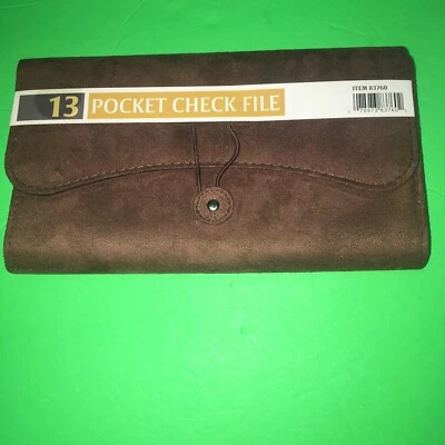 Cardinal Brands Brown Suede 13 Pocket Check File - Image 1 of 4