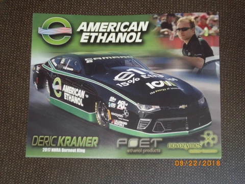 2018 DERIC KRAMER AMERICAN ETHANOL PRO STOCK NHRA POSTCARD Cover