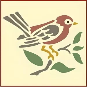 BIRD STENCIL - Songbird Nature ANIMAL Mylar STENCIL - The Artful Stencil - Foto 1 di 7