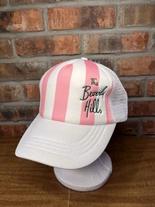 Stoney Clover Lane The Beverly Hills Hotel Pink White Striped Mesh SnapBack Hat - Picture 1 of 8