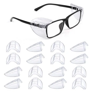 8 Pairs Eye Glasses Side Shields Flexible Slip on Side Shields for Safety Glass - Picture 1 of 7