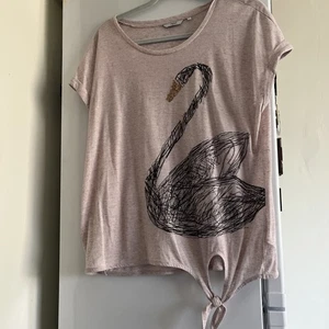 Next Capped Sleeve Swan Pink T-shirt Size 16 - Picture 1 of 1