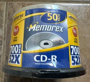 Memorex CD-R (50-Pack) 52X 700MB 80 Min - Blank Recordable Discs - New Sealed - Picture 1 of 2