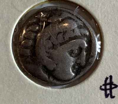 MACEDON ALWXANDER III THE GREAT 336-323 BC SILVER ANCIENT COIN, XF - Image 1 of 4