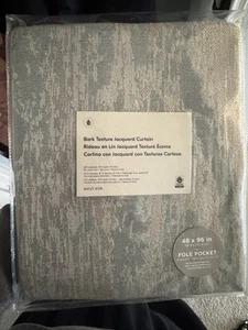 NWT West Elm Bark Texture Jacquard Curtain Drape Dusty Blue 48" x 96" - Picture 1 of 6