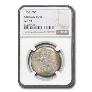 1938 Oregon Trail Commemorative Half Dollar MS-67+ NGC - Picture 1 of 3