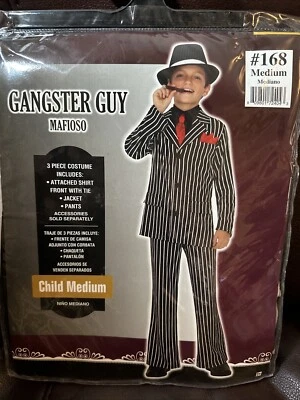 Disfraz niño gángster mafioso 3 piezas talla mediana (8-10) niños Foto 1 de 3