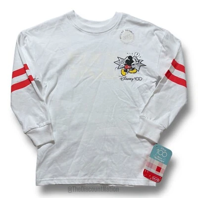 Camisa Blanca Disney 100 Mickey Mouse Manga Larga Unisex Niños Talla XS NUEVA CON ETIQUETAS Foto 1 de 4