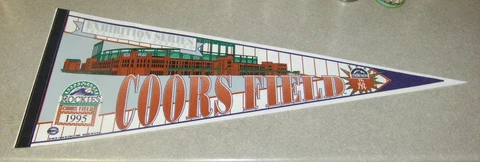 1995 Exhibition Series Colorado Rockies vs NY New York Yankees regular pennant Cover